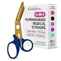 Nursing Tools Hummingbird Medical Scissors for Nurses – 4-in-1 Trauma Shears, Stainless Steel Surgical & First Aid Scissors for Nursing Kit (Blue)