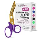 Nursing Tools Hummingbird Mini Medical Scissors – 4-in-1 Compact Trauma Shears for Nurses, Pocket Size Nurse Scissor for Badge Reel & On-the-Go Use (Purple)