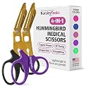 Nursing Tools Nursing Scissors 2-Pack – 4-in-1 Medical Scissors for Nurses, Compact Trauma Shears for Wound Care & Daily Clinical Use (Black + Purple)