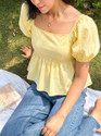 NUSARA Casual Solid Women Yellow Top