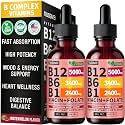 NUSAVA Vitamin B12 5000mcg with B6 & B1 Liquid Drops, Watermelon Berry, 2PK