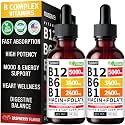 NUSAVA Vitamin B12 5000mcg with B6 & B1 Liquid Drops, Raspberry, Pack of 2