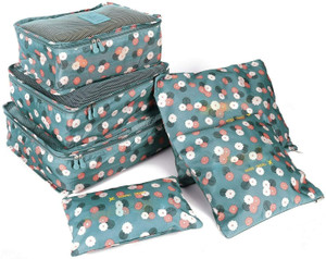 nushop printed styleys 6-in-1 travel organizer packing cubes bag  laundry pouch