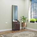 NuSpace | Esperance Engineered Wood Dressing Table with 1 Drawer &amp; 1 Door, Mirror and Huge Storage Space | Vanity for Living Room, Bedroom (Dark Wenge- 43.8W x 40D x 182.6H cms)