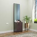 NuSpace | Hobart Engineered Wood Dressing Table 1 Door with Shelf, Mirror and Huge Storage Space | Vanity for Living Room, Bedroom (Dark Wenge - 43.8W x 40D x 182.6H cms)