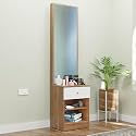 NuSpace | Wanaka Engineered Wood Dressing Table with 1 Drawer, Mirror and Huge Storage Space | Vanity for Living Room, Bedroom (Brussel Walnut &amp; Frosty White- 43.8W x 40D x 182.6H cms)