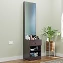 NuSpace | Wanaka Engineered Wood Dressing Table with 1 Drawer, Mirror and Huge Storage Space | Vanity for Living Room, Bedroom (Dark Wenge- 43.8W x 40D x 182.6H cms)