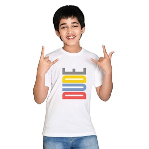 Nusyl Boys Dude Text Printed Half Sleeve