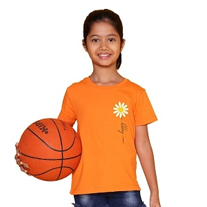 Nusyl Girls Half Sleeves T-Shirt for Kids