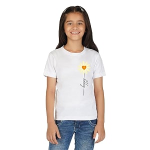 Nusyl Girls Half Sleeves T-Shirt for Kids