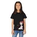 Nusyl Girls Half Sleeves Black Lovely Printed