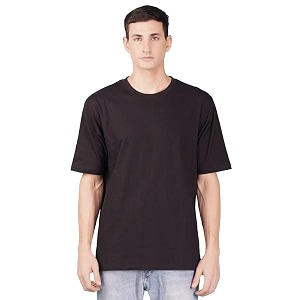 Nusyl Men Solid Oversized t-Shirt - NUMCOTSH0001