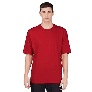 Nusyl Men Solid Oversized t-Shirt - NUMCOTSH0001