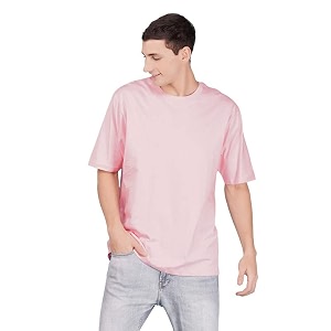 Nusyl Men Solid Oversized t-Shirt - NUMCOTSH0001