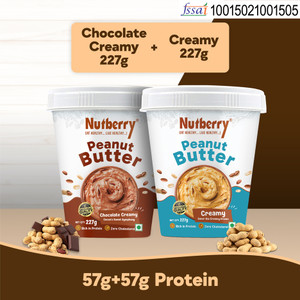 nutberry peanut butter chocolate creamy 227gm  peanut butter creamy 227gmcombo pack 454 g pack of 2