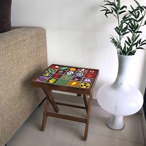 nutcase designer teak wood side table folding wooden bedside kids baby nursery furniture - fun and games - cool elements