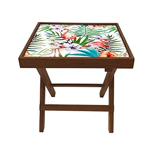 Nutcase Designer Teak Wood Side Table Folding