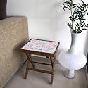 Nutcase Designer Teak Wood Side Table Folding Wooden Bedside Kids Baby Nursery Furniture - Fun and Games - Unicorn Sunshine