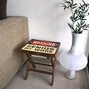 Nutcase Designer Teak Wood Side Table Folding Wooden Bedside Kids Baby Nursery Furniture - Fun and Games - Funny Genius