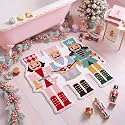 Nutcracker Christmas Bathroom Rug, 26" x 28", Pink Blue Green