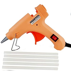 nuten you have to believe it before you see it 20 watt 7mm hot melt glue gun with on off switch and led indicator free 5 glue sticks peach 5 pcs