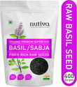 Nutiva Basil Seeds Tukmariya / Sabja / Bapji Seed for Protein, Iron, Folic acid and Dietary Fibre, Calcium, Anti Oxidents for Weight Loss 400-gram (Raw) Super Seeds Basil Seeds (400 g)