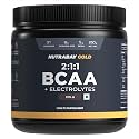 Nutrabay Gold BCAA 2:1:1 with Electrolytes 5000 mg Vegan BCAAs per Serving – Pre/Post Workout Drink for Muscle Build Up &amp; Faster Recovery - Tested for Purity - No Banned Substances – 250g, Pineapple