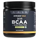 Nutrabay Gold BCAA 2:1:1 with Electrolytes 5000 mg Vegan BCAAs per Serving – Pre/Post Workout Energy Drink for Muscle Build Up &amp; Faster Recovery - Tested for Purity – 250g, Green Apple