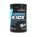 NutraBio Amino Kick – BCAA Powder with Natural Caffeine – Amino Acids Supplement for Energy, Hydration & Recovery – BCAAs, Electrolytes & Amino Acids – Blue Raspberry, 30 Servings