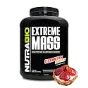 NutraBio Extreme Mass Gainer Protein Powder, 53G Protein, Clean Weight Gainer, Increase Muscle Mass, Full Spectrum Amino Acid - Strawberry Pastry, 6 Pound
