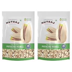 nutraj california salted pista 400gm 200gm x 2  dry fruit  pistachios