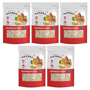 nutraj muskmelon seeds 1 kg 200g x 5 pouch  kharbooja beej  seeds for eating  seed cycling