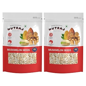 nutraj muskmelon seeds 400g 200g x 2 pouch  kharbooja beej  seeds for eating  seed cycling