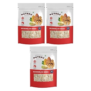 nutraj muskmelon seeds 600g 200g x 3 pouch  kharbooja beej  seeds for eating  seed cycling