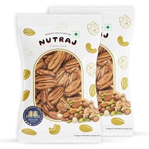 nutraj pecan nuts 200gm 100g x 2 pouch  dry fruits  ideal for snacking and baking  grocery items