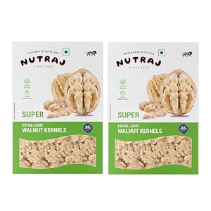 nutraj - super walnut kernels - 250g pack of 2 pure without shell broken walnut kernels  bakers pride  akhrot giri dry fruit