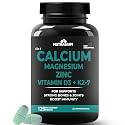 Nutrasium Calcium Magnesium Zinc Tablets with Vitamin D3, Vitamin K2-7 &amp; Vitamin B12 | Alfalfa, Moringa &amp; Bamboo Extract | High Absorption Daily Mineral &amp; Vitamin Supplement | 120 Tablets