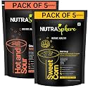 NutraSphere Diet Sweet Corn, Hot n Sour High Protein Soup Packets Combo | Weight Management, Natural, Healthy, Instant, Preservative Free, Sugarfree, Gluten Free, No MSG | 5 Sachet Each