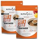 NutraSphere Hot n Sour High Protein Soup Packets (Instant, Preservative Free, No MSG, Sugarfree, Gluten Free, Diabetic Friendly)- 20 Sachets