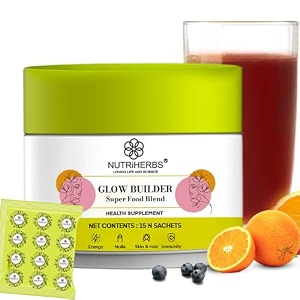 nutriherbs glow builder collagen supplement for skin glowvegan collagen booster with vitamin c for men amp womenradianthydrated skin support - 30 sachets