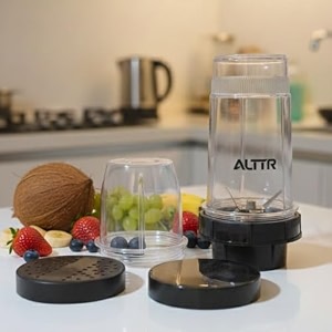 nutri mixer jar set 380 ml amp 600 ml with 4-blade assembly  bpa-free jars for smoothies chutney dry grinding amp juicing  includes storage lids bullet jar with 2 soucket