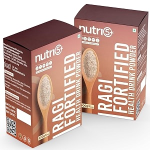 nutri5 plus ragi health drink powder  500g pack of 2  fortified with protein amp essential minerals  non-gmo gluten-free  energy amp immunity booster for all ages