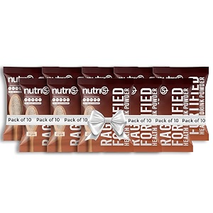 nutri5 plus ragi health drink powder  20g pack of 10  fortified with protein amp essential minerals  non-gmo gluten-free  energy amp immunity booster for all ages