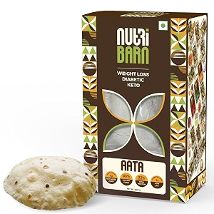 nutribarn high protein low carb atta 500 gms  23 protein  1g net carbs per roti  lab tested low gi 21  diabetic friendly weight management flour  500g 1 pack