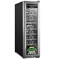 Nutrichef 24 Bottle Wine Fridge | Dual Zone Wine Chiller | Adjustable Temperature 41°F to 64°F | Ultra Quiet Operation | Wine Cooler For Home, &amp; Office | Free Standing 39x11x23 IN (Black)