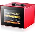 Electric Countertop Food Dehydrator Machine - 350-Watt Premium Multi-Tier Meat Beef Jerky Maker Fruit/Vegetable Dryer w/ 4 Stainless Steel Trays, Digital Timer, Temperature Control - NutriChef NCDH4S