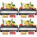 NutriChef Food Vacuum Sealer - Stainless Steel, LED Controls, 110W, 14"x6" (Pack of 4)