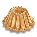 NutriChef Spring Water Fluted Cake Pan, Extra Thick Non-Stick Aluminum Baking Pan, Even Baking and Browning, Oven Safe, PFOA Free, Perfect for Cakes, Bread, and More, 9.4” x 4.2”