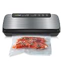 NutriChef Stainless Steel Vacuum Sealer For Food - High-Power Machine with Adjustable Suction, Dry &amp; Moist Modes, LED Lights, Bags, Wine Stopper &amp; Hose, Easy Plug-in Design, Lab-Tested Food Storage