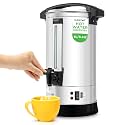 NutriChef Water Boiler and Hot Water Dispenser, 8L Electric Beverage Dispenser with Safety Lock Lid, Non-Drip Tap, Warm Function, Food Grade Stainless Steel, Home &amp; Commercial Use, 19"x9"x9", Silver